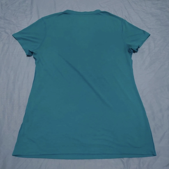 Adidas Climalite Short Sleeve T-Shirt Women's Large Green Gym Running Sports - Picture 4 of 6